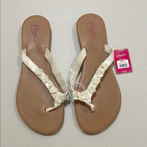 Candie's White Floral Sandals